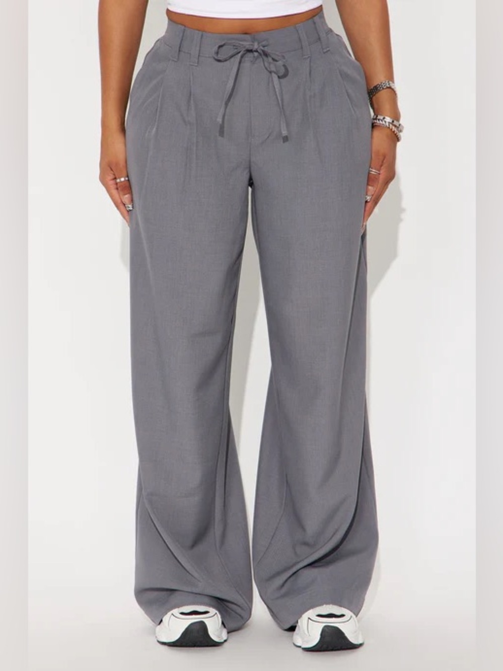 ❥𝖥𝖠𝖲𝖧𝖨𝖮𝖭𝖭𝖮𝖵𝖠: Cami Wide Leg Trouser Pant - Grey - Picture 2 of 7